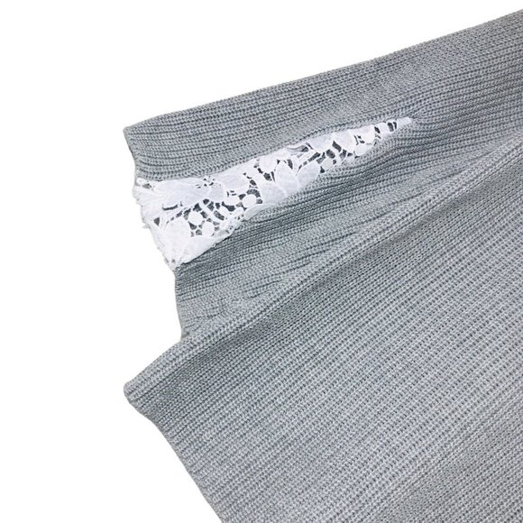 525 AMERICA Bell Sleeve Sweater Knit Floral Lace Pullover Size Small - Picture 3 of 9